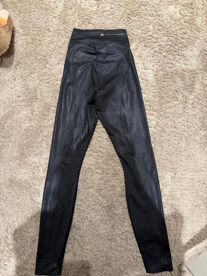 Леггинсы adidas by Stella McCartney XS, глянцевые чёрные