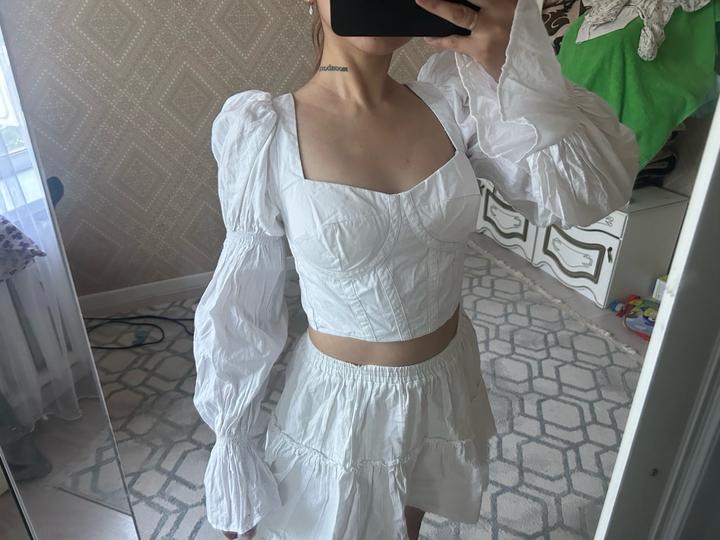 Блуза белая корсаж