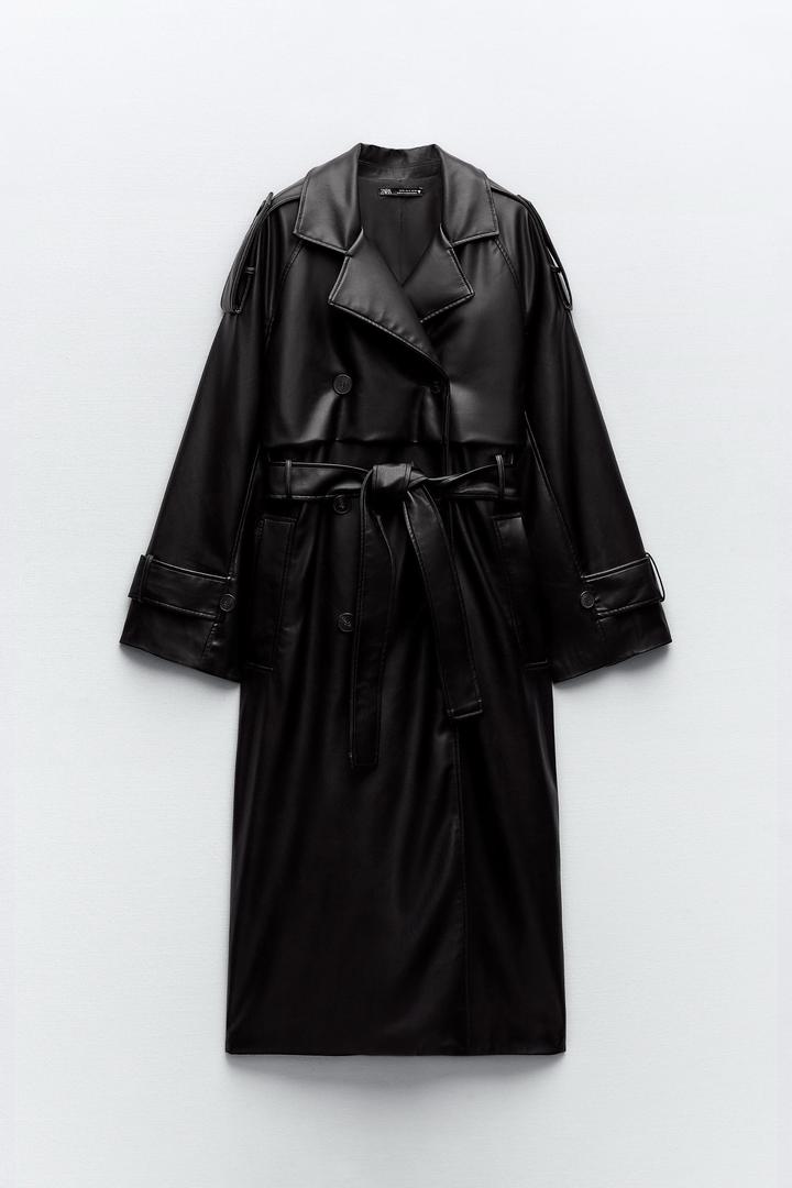 Кожаный плащ Zara