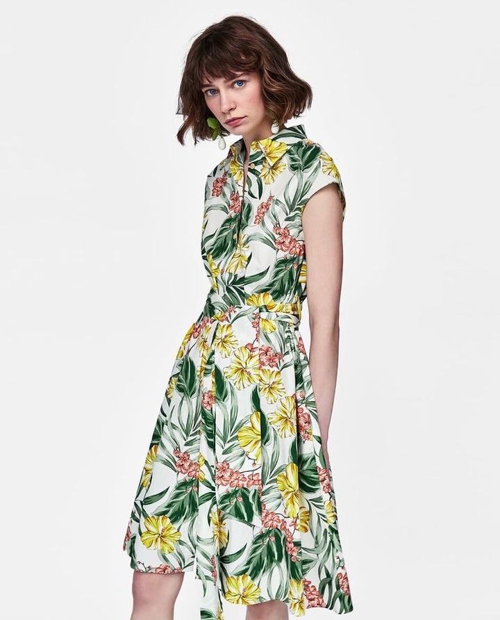 Платье-рубашка Zara из хлопка