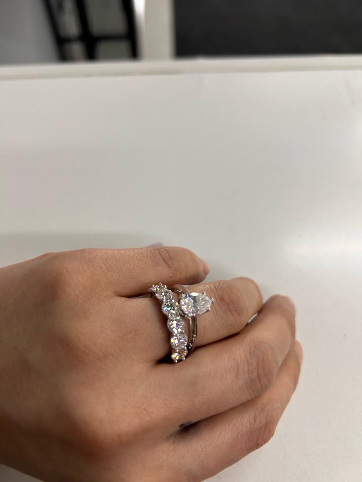 Кольцо мауссанит груша