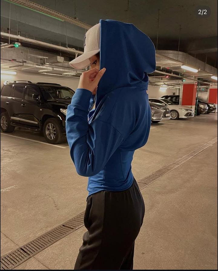 Синий корсетно спортивный костюм