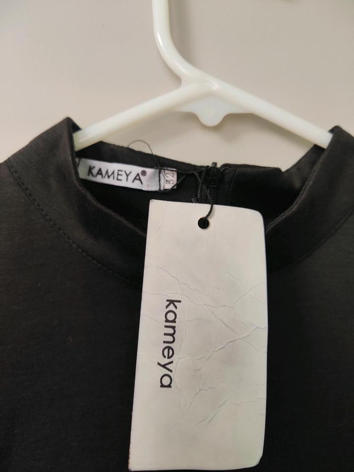 `Платье KAMEYA черное миди серебристый кант`