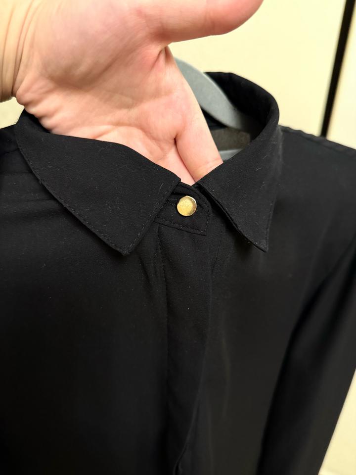 Черная шифоновая рубашка