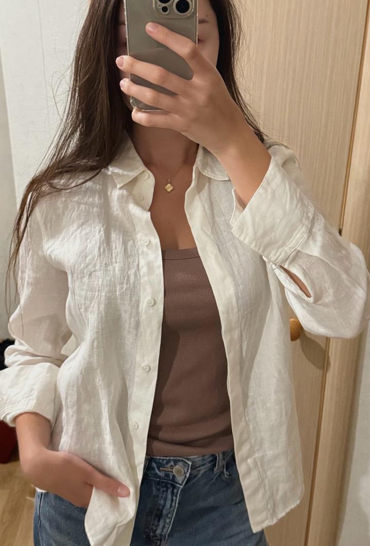 Белая рубашка 100% лен ZARA