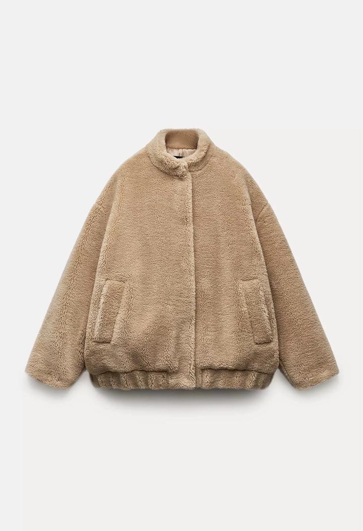 Плюшевый бомбер Zara