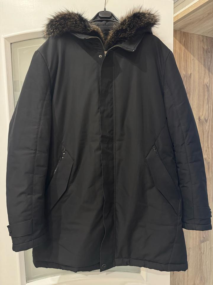 Мужская куртка утеплитель мех енота