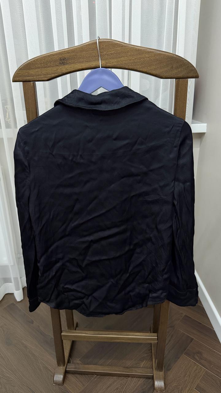 Двойка: рубашка, юбка длина миди атлас , размер XS