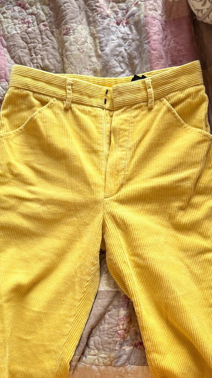 Желтые вельветовые джинсы Massimo Duti, 36