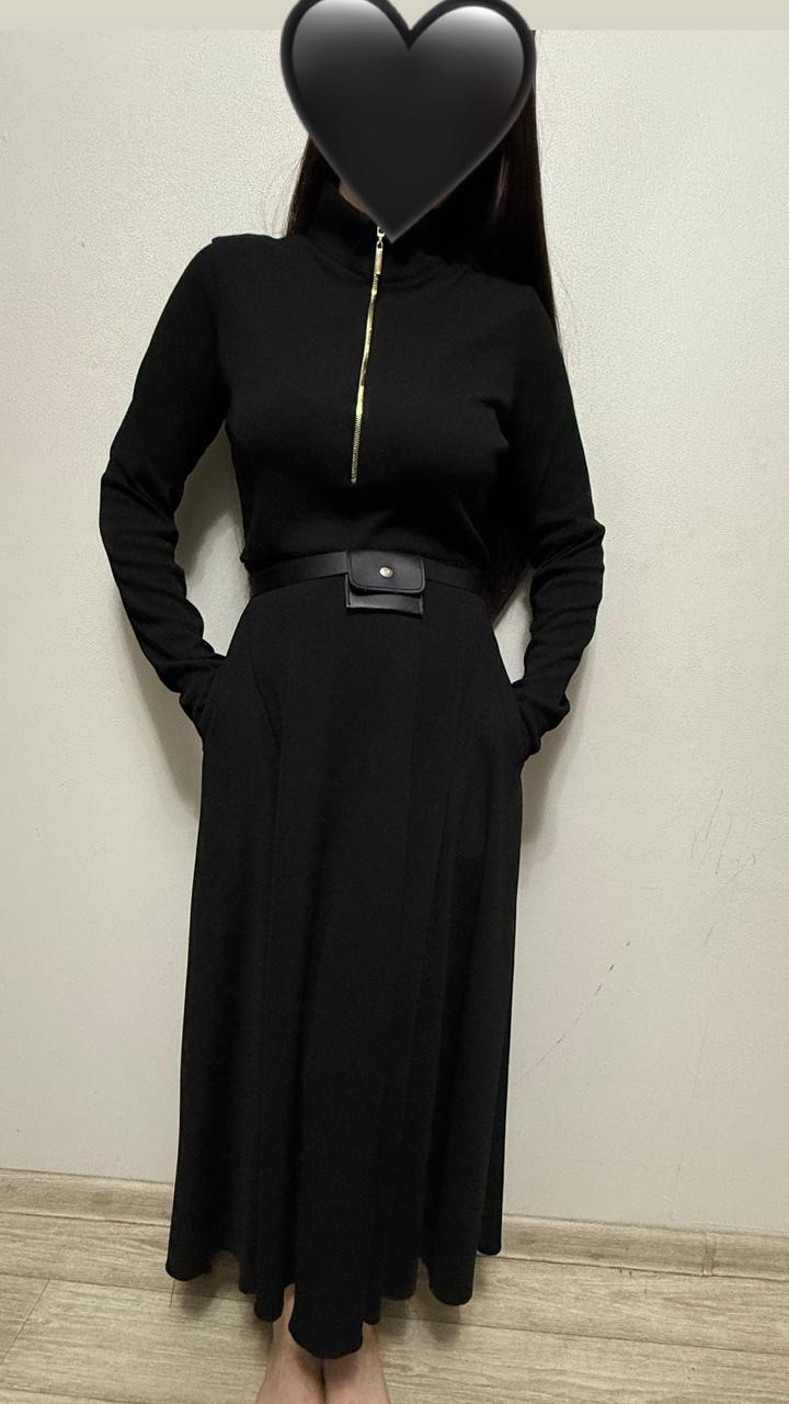 Платье-миди из трикотажа лапша