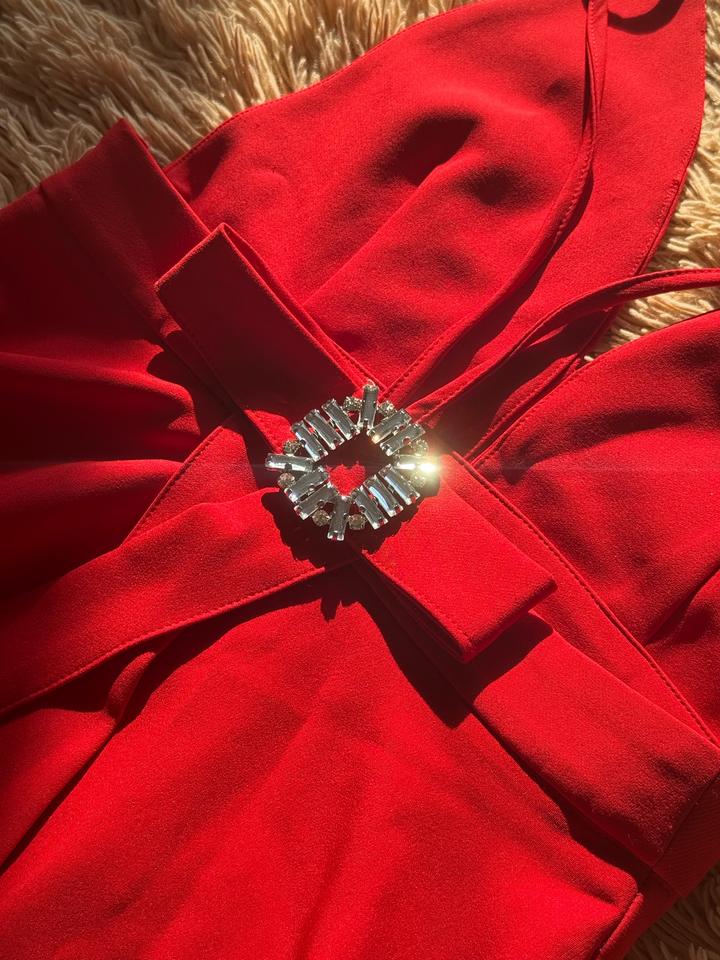 Красное платье ZARA мини