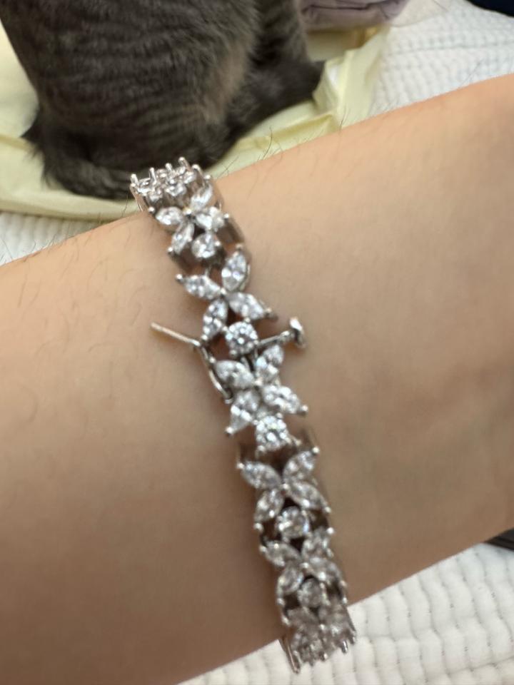 Тенисный браслет серебро