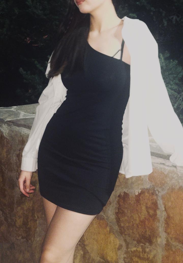 Черное платье мини