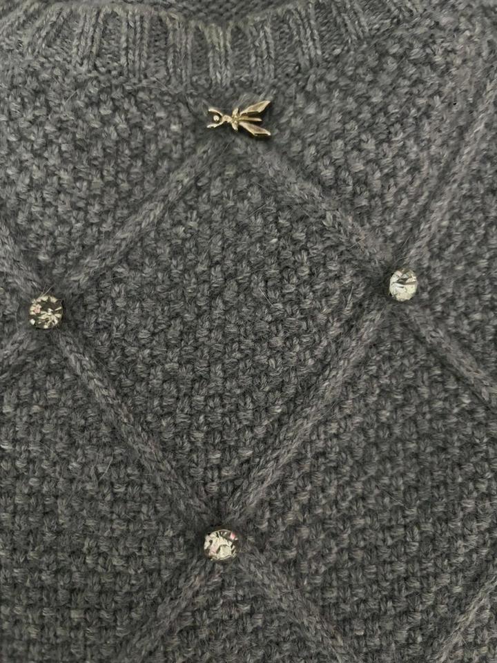 Patrizia Pepe Удлиненный трикотажный джемпер с узором «ромбы