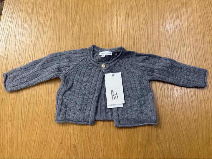 Серый шерстяной / кашемировый кардиган для девочки из бренда Belly button