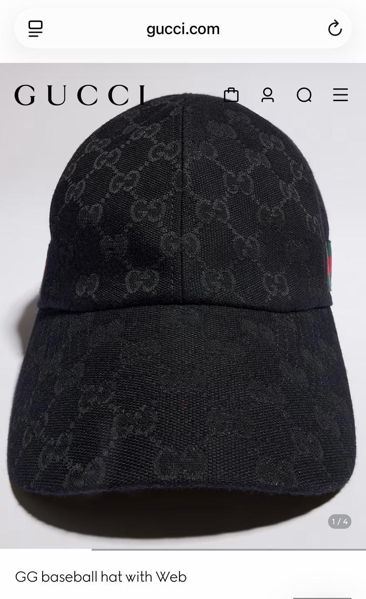 Чёрная кепка Gucci GG baseball