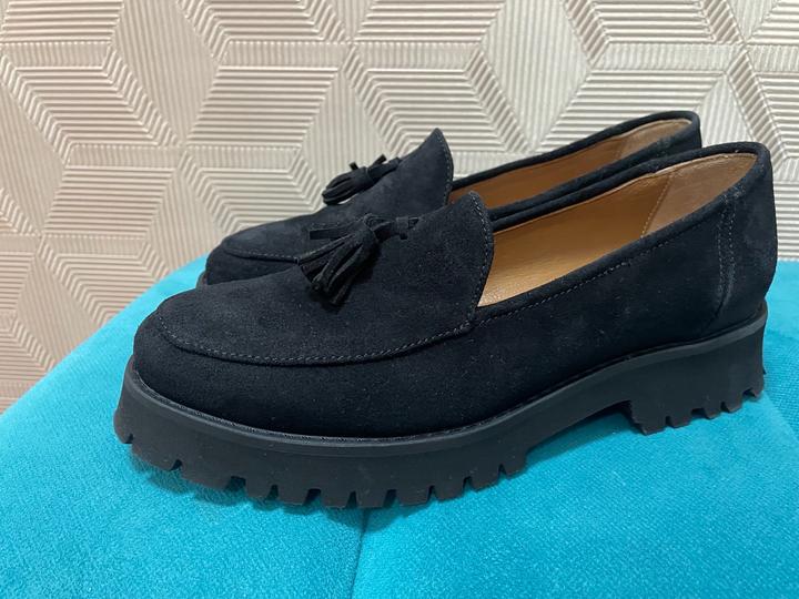 Лоферы, натуральная замша