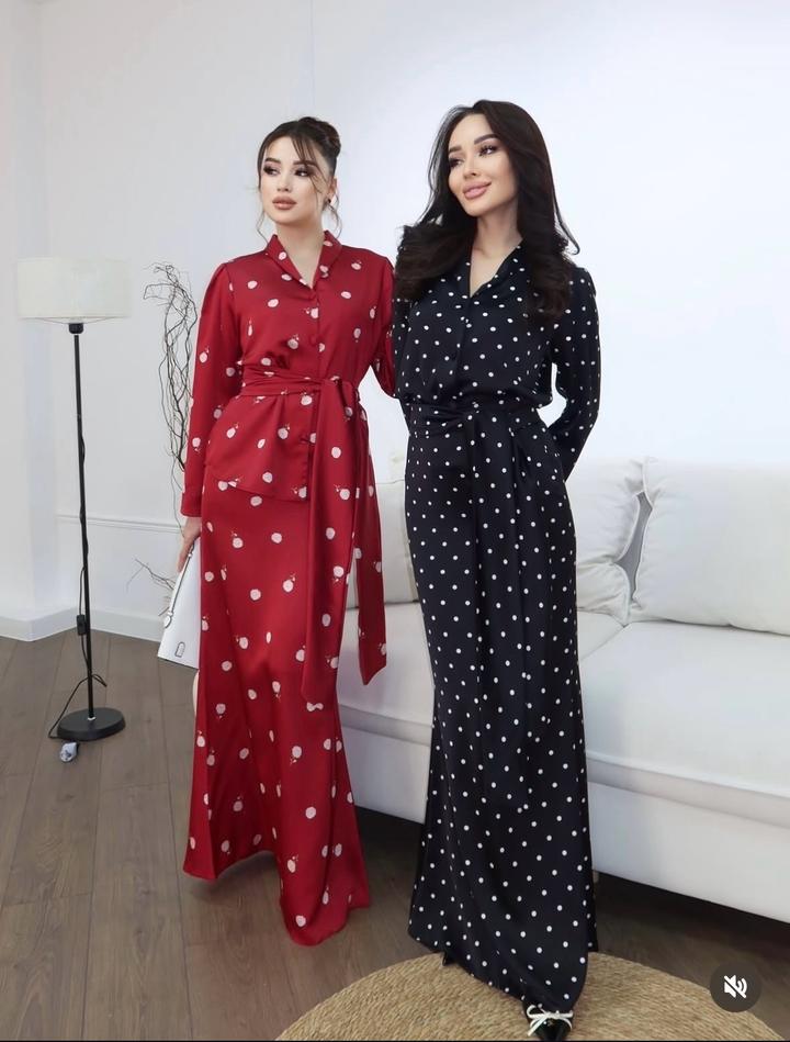 Платье двойка (гороховое черное)