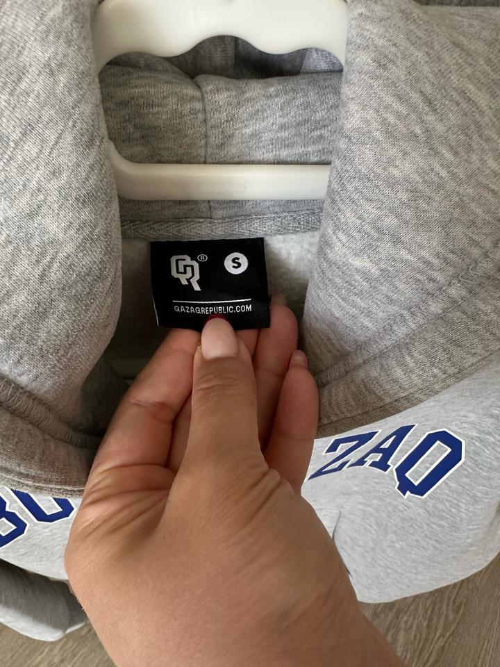 Худи QAZAQ REPUBLIC born qazaq серый