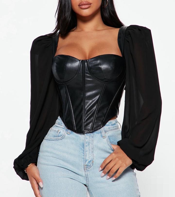 Черный корсет Fashion Nova