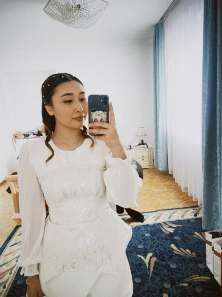 Элегантное белое платье (идеально для Никаха / Узату / Росписи)