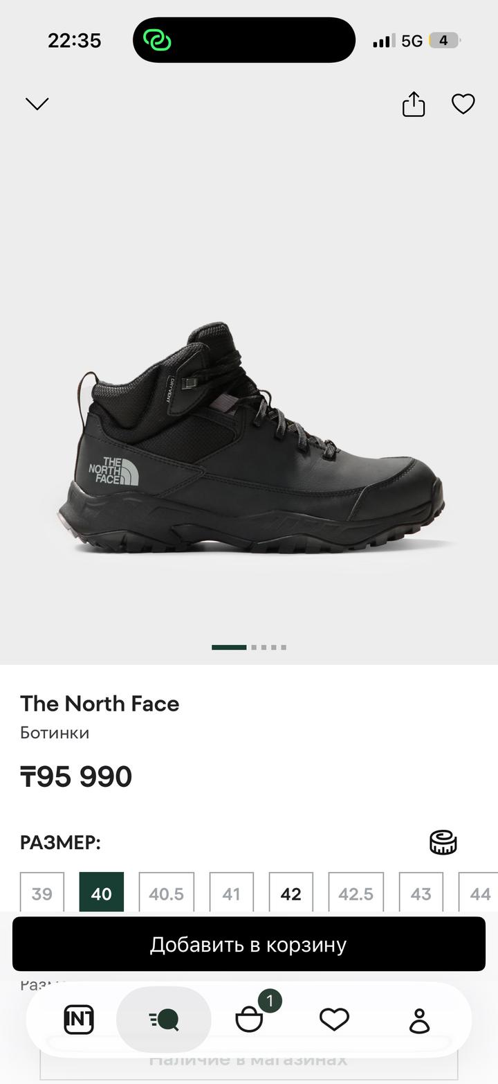 Ботинки The north face