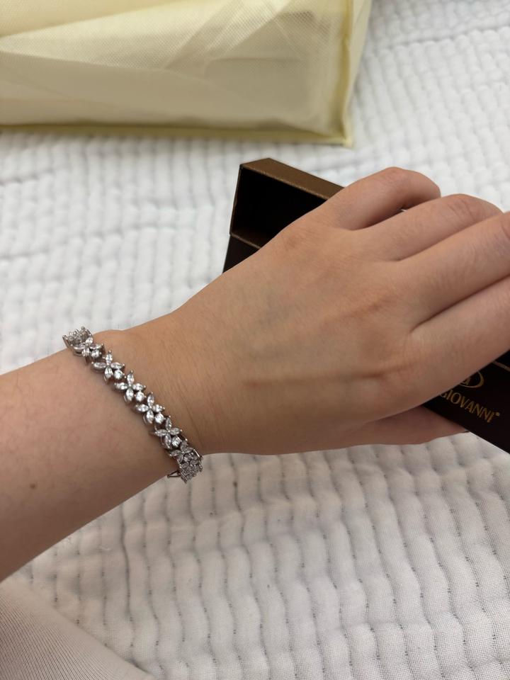 Тенисный браслет серебро