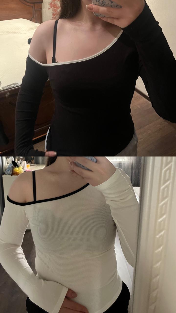 2 лонгслива с открытым плечом