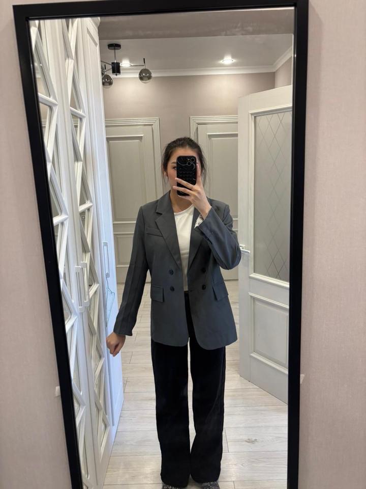 Пиджак серый / черный