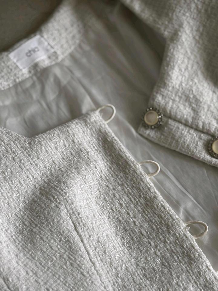 Твидовый костюм, пиджак и юбка