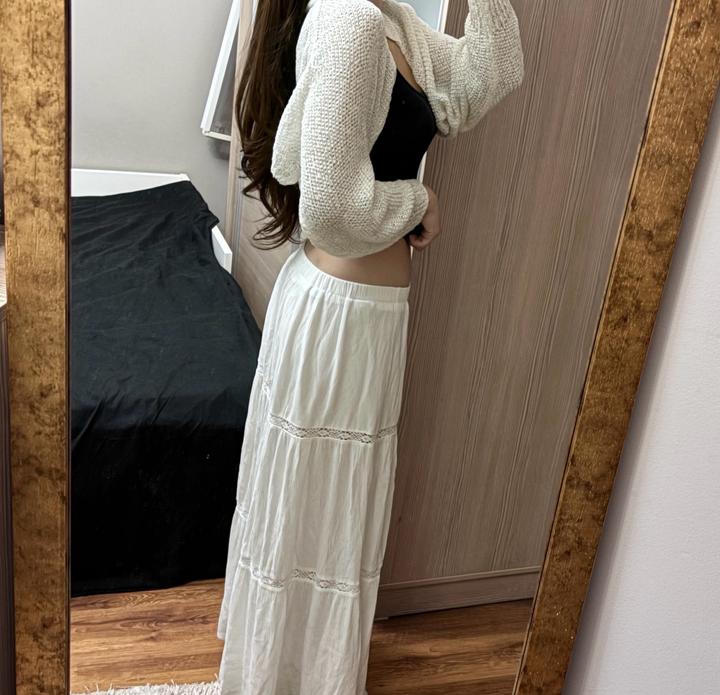 Белая длинная юбка H&M