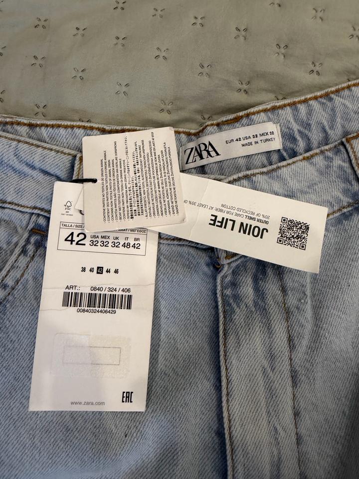 Новые джинсы Zara (42) Relaxed, эффект рванки