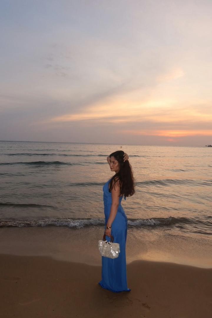 синее длинное платье 💙