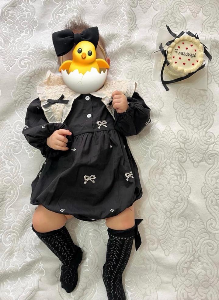Бодик+бантик+гольфы полный комплект для маленькой модницы