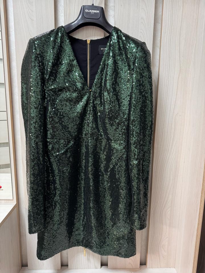 мини-платье Bronx & Banco с длинным рукавом и пайетками (Изумрудный/Темно-зелены