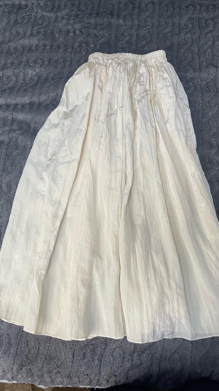 Юбка из ткани жатка цвета Айвори