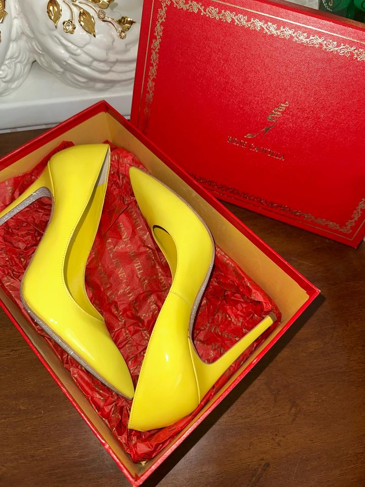 Оригинальные туфли Rene Caovilla Yellow patent