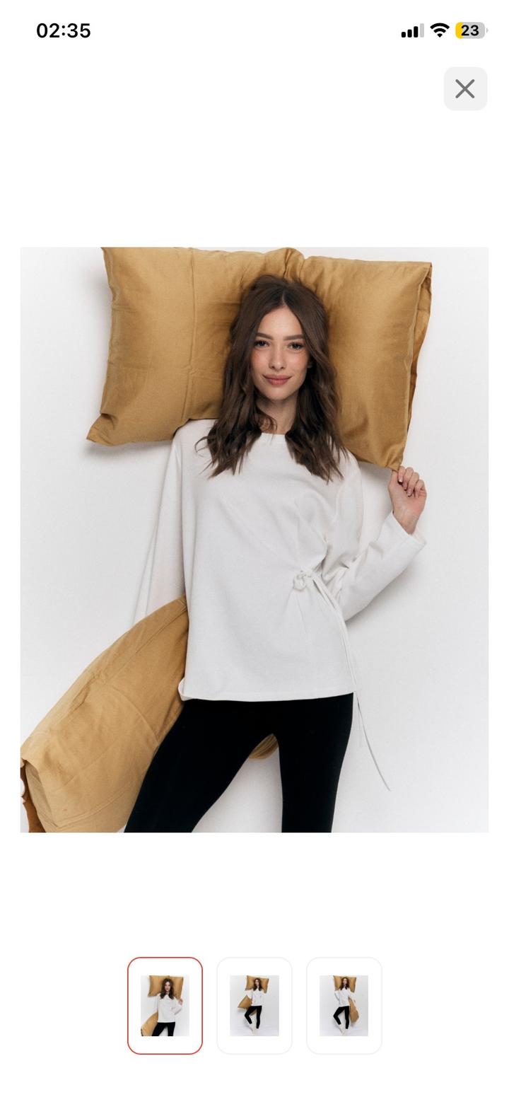 Белая лонгслив