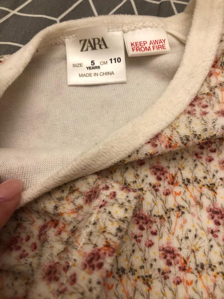 Пижама Zara теплая велюр на манжете штанишки