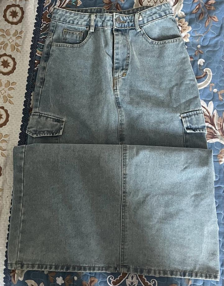 Джинсовая юбка миди