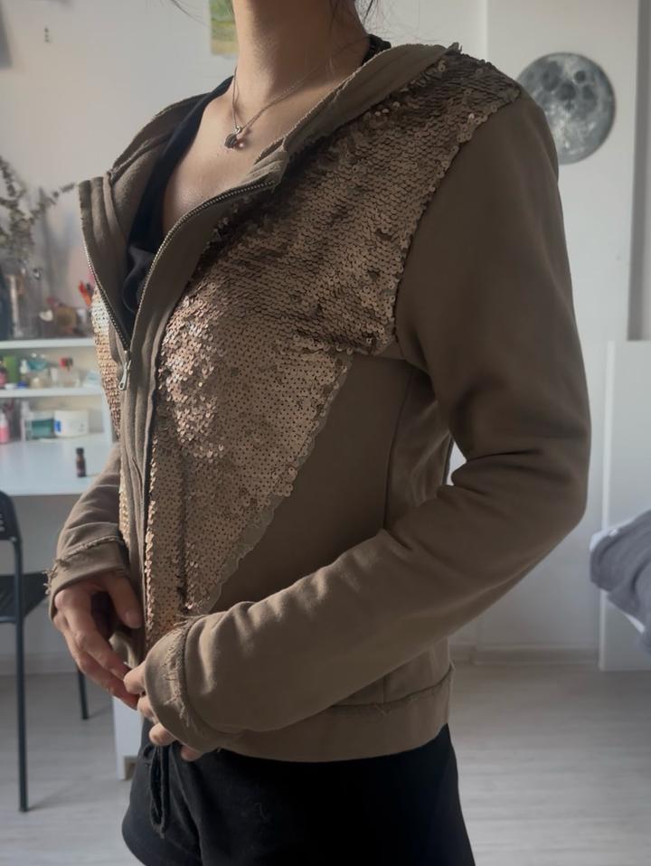 Оригинальное зип-худи Dolce & Gabbana с пайетками (Размер IT 38 / XS)