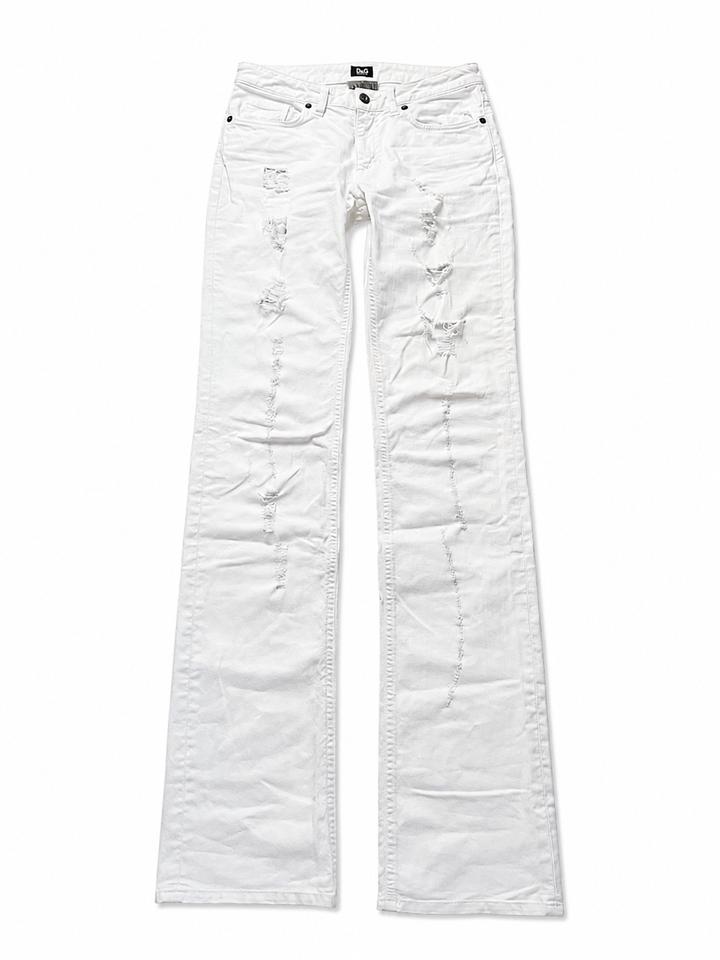Dolce & Gabanna white distressed jeans