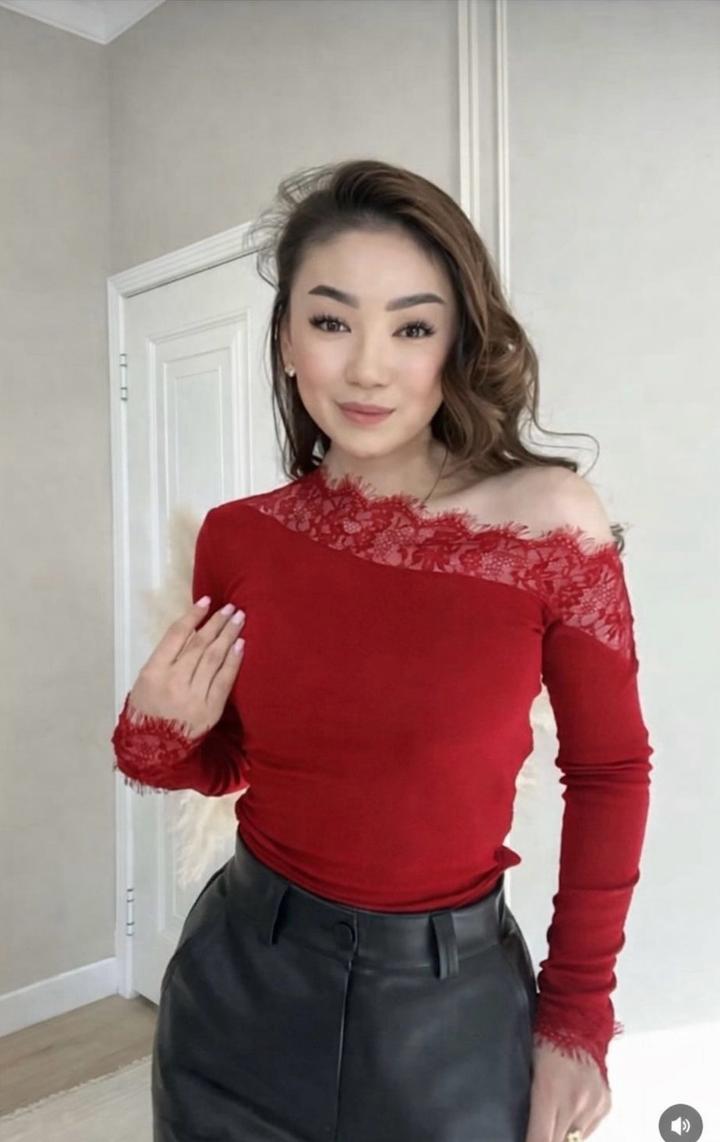 Лонгслив однотонный красный, антрацит