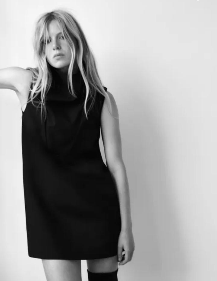 Платье Zara с шалевым воротником