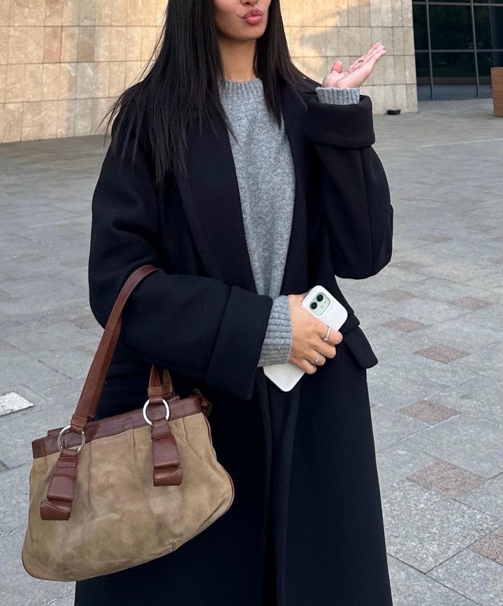 Пальто женское черное