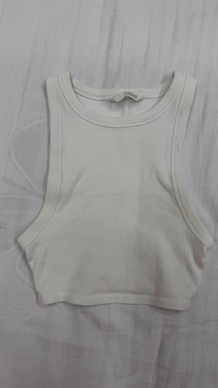 Топик/майка Zara в белом цвете, размер S