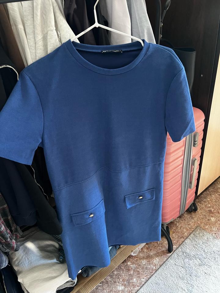Замш синее платье Zara