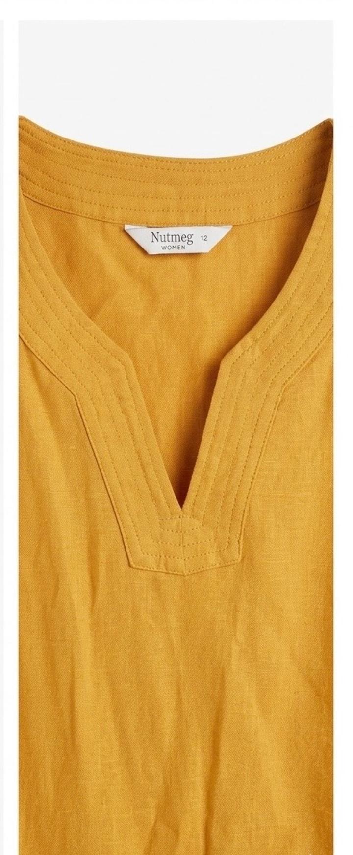 Медовый лен и вискоза: идеальное платье для жаркого лета L-XL