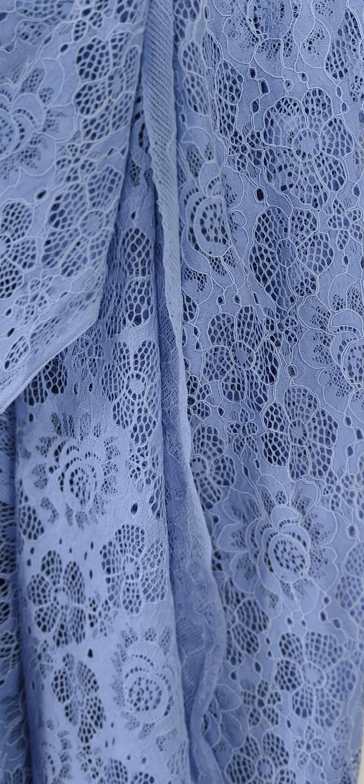 Ткань кружево голубое