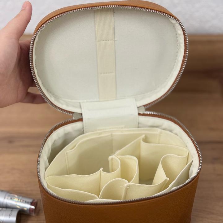 Трендовая большая косметичка черная/коричневая